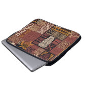 Hawaiianischer Stamm: Vintages Fabric-Patchwork Laptopschutzhülle (Vorne Knopf)
