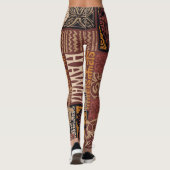 Hawaiianischer Stamm: Vintages Fabric-Patchwork Leggings (Rückseite)