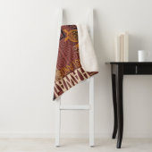 Hawaiianischer Stamm: Vintages Fabric-Patchwork Sherpadecke (Beispiel)