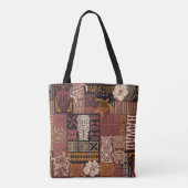 Hawaiianischer Stamm: Vintages Fabric-Patchwork Tasche (Rückseite)