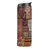 Hawaiianischer Stamm: Vintages Fabric-Patchwork Thermosbecher (Nach links gedreht)