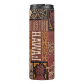 Hawaiianischer Stamm: Vintages Fabric-Patchwork Thermosbecher (Rückseite)