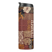 Hawaiianischer Stamm: Vintages Fabric-Patchwork Thermosbecher (Nach rechts gedreht)