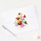 Hawaiianischer Stil 'I'iwi Runder Aufkleber (Umschlag)