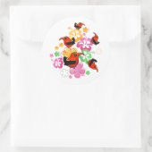 Hawaiianischer Stil 'I'iwi Runder Aufkleber (Tasche)