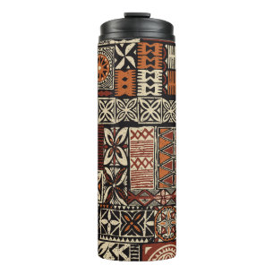 Hawaiianischer Stil tapa tribal stoff abstrakt pat Thermosbecher