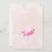 Hawaiianischer Strand Rosa Flamingo Blumen Hochzei Einladung (Rückseite)