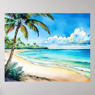 Hawaiianischer Strandtag Poster