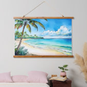 Hawaiianischer Strandtag Wandteppich Mit Holzrahmen (Schlafzimmer)