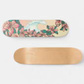 Hawaiianischer Surf Wave Hibiskus Blume Vintag Skateboard (Horizontal)