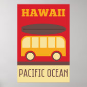 Hawaiianischer Surfbus Poster (Vorne)