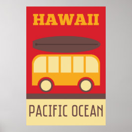 Hawaiianischer Surfbus Poster