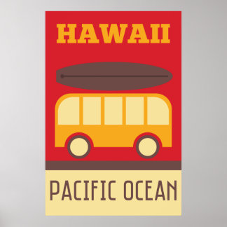 Hawaiianischer Surfbus Poster