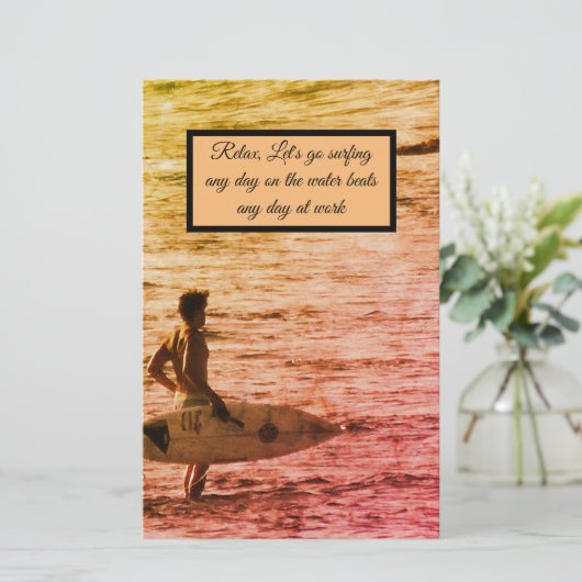 hawaiianischer Surfer Briefpapier (Stehend Vorderseite)