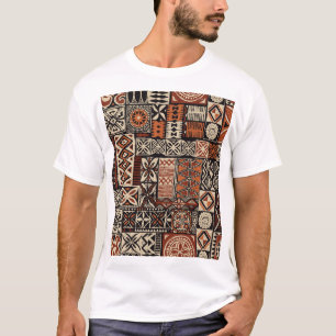 Hawaiianischer Tapa: Tribal Patchwork T-Shirt
