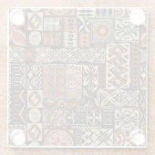 Hawaiianischer Tapa: Tribaler Patchwork Glasuntersetzer (Rückseite)