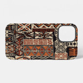Hawaiianischer Tapa: Tribaler Patchwork iPhone Hülle (Rückseite (Horizontal))