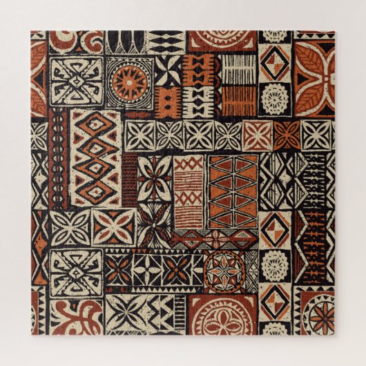 Hawaiianischer Tapa: Tribaler Patchwork Puzzle (Vertikal)