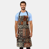Hawaiianischer Tapa: Tribaler Patchwork Schürze (Getragen)