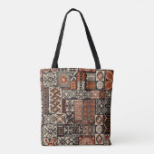 Hawaiianischer Tapa: Tribaler Patchwork Tasche (Rückseite)