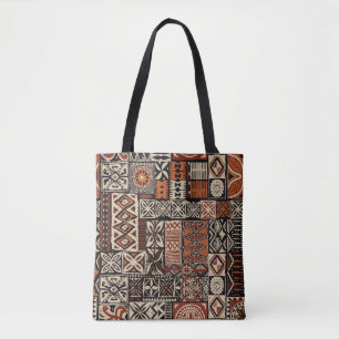 Hawaiianischer Tapa: Tribaler Patchwork Tasche