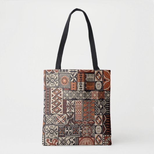 Hawaiianischer Tapa: Tribaler Patchwork Tasche (Vorderseite)