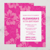 Hawaiianischer Themenabend 97. Geburtstagsparty pi Einladung (Vorne/Hinten)