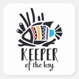 Hawaiianischer Triggerfisch in tropischen Farben Quadratischer Aufkleber