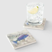 Hawaiianischer Tropischer Fisch - Wasserfarbe Boxf Steinuntersetzer (Seitenansicht)