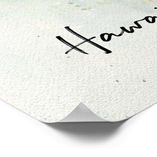 Hawaiianischer Tropischer Fisch Wasserfarbe - Butt Poster (Ecke)