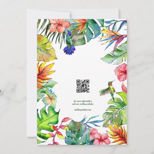 Hawaiianischer tropischer Hibiskus-Hochzeit rettet Save The Date (Rückseite)