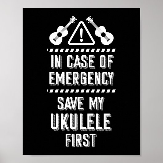 Hawaiianischer Uke im Notfall Rett meine Ukulele Poster (Vorne)