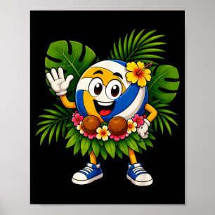 Hawaiianischer Volleyball tropischer Strand Sommer Poster