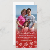 Hawaiianischer Weihnachts-Hibiskus Snowflake Fotok Feiertagskarte (Vorne/Hinten)