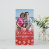 Hawaiianischer Weihnachts-Hibiskus Snowflake Fotok Feiertagskarte (Stehend Vorderseite)