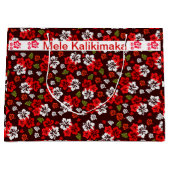 Hawaiianischer Weihnachtsbär Große Geschenktasche Geschenktüte (Vorderseite)