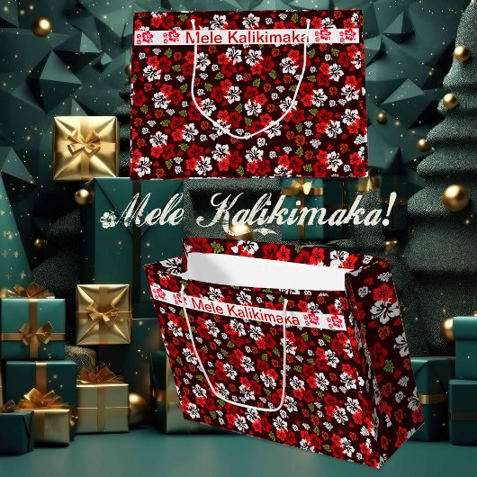 Hawaiianischer Weihnachtsbär Große Geschenktasche Große Geschenktüte