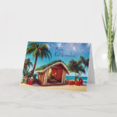 Hawaiianischer Weihnachtsbungalow am Strand Karte (Vorderseite)