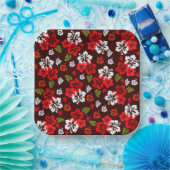 Hawaiianischer Weihnachtsdruckpapier-Hibiskus Pappteller (Party)