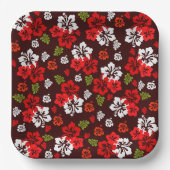 Hawaiianischer Weihnachtsdruckpapier-Hibiskus Pappteller (Vorderseite)
