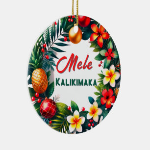 Hawaiianischer Weihnachtsfeind Keramik Ornament