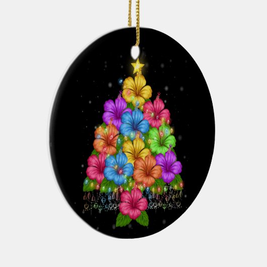 Hawaiianischer WeihnachtsHibiskus Blume Tree Hawai Keramik Ornament (Rechts)