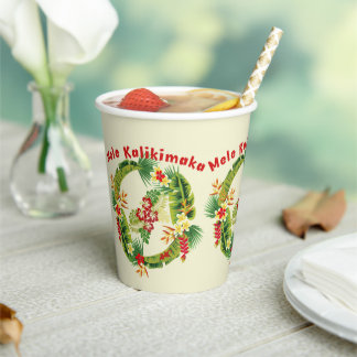Hawaiianischer Weihnachtskranz-Cup Pappbecher