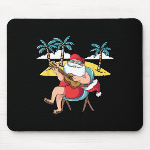 Hawaiianischer Weihnachtsmann Hawaian Gitarre Weih Mousepad