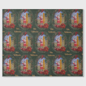 Hawaiianischer Weihnachtsmann mit Surfboard Geschenkpapier (Flach)