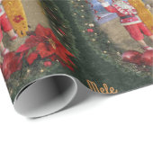 Hawaiianischer Weihnachtsmann mit Surfboard Geschenkpapier (Rolleneckpunkt)