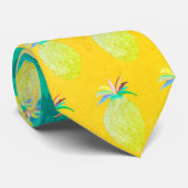 Hawaiianisches Ananas-Strandmuster Krawatte (Gerollt)
