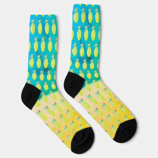 Hawaiianisches Ananas-Strandmuster Socken (Rechts)