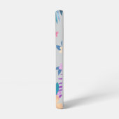 Hawaiianisches Blumendesign auf Grau Samsung Galaxy Hülle (Linke Seite)