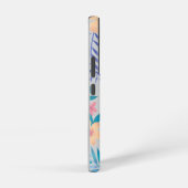 Hawaiianisches Blumendesign auf Grau Samsung Galaxy Hülle (Rechte Seite)